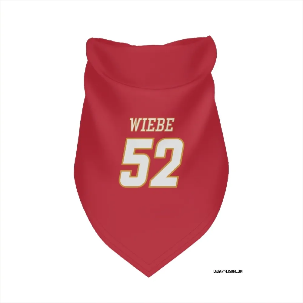 Calgary Flames Abram Wiebe Red White Pet Bandana for Dog & Cat