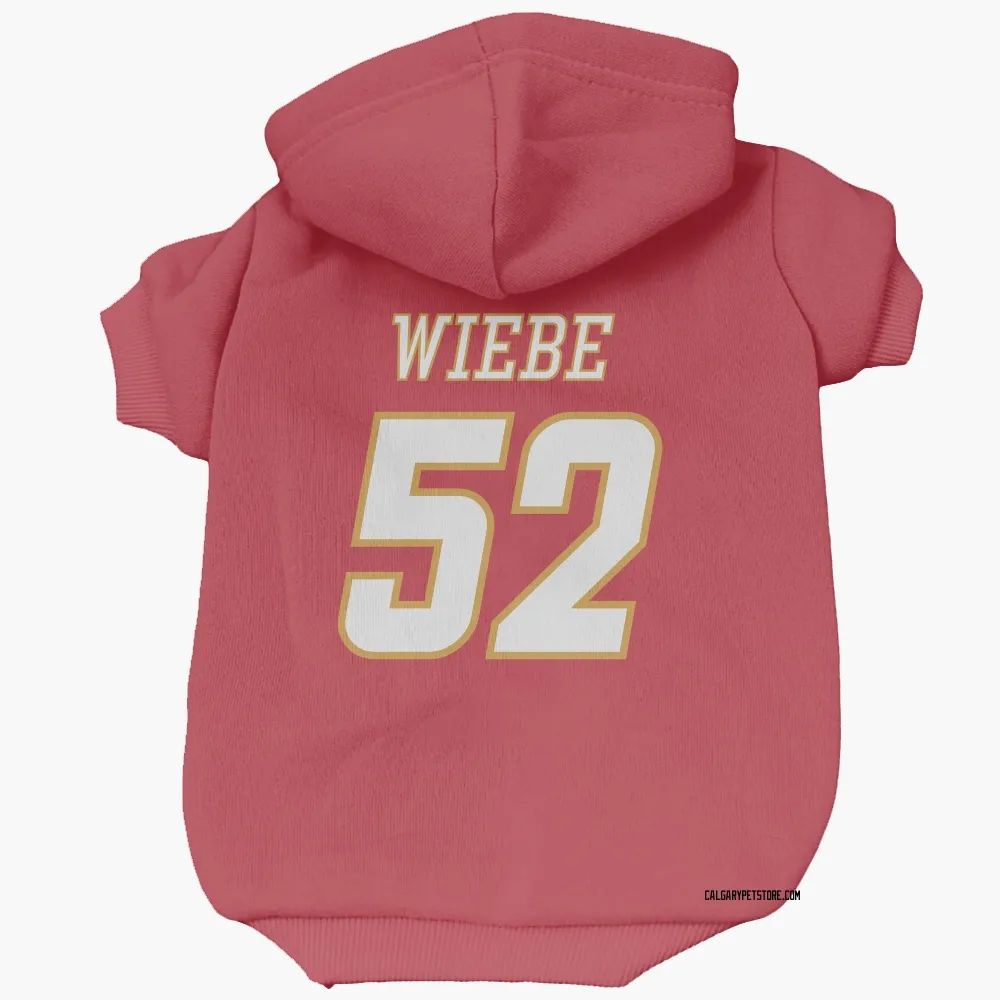 Calgary Flames Abram Wiebe Red White Pet Hoodie for Dog & Cat