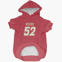 Calgary Flames Abram Wiebe Red White Pet Hoodie for Dog & Cat