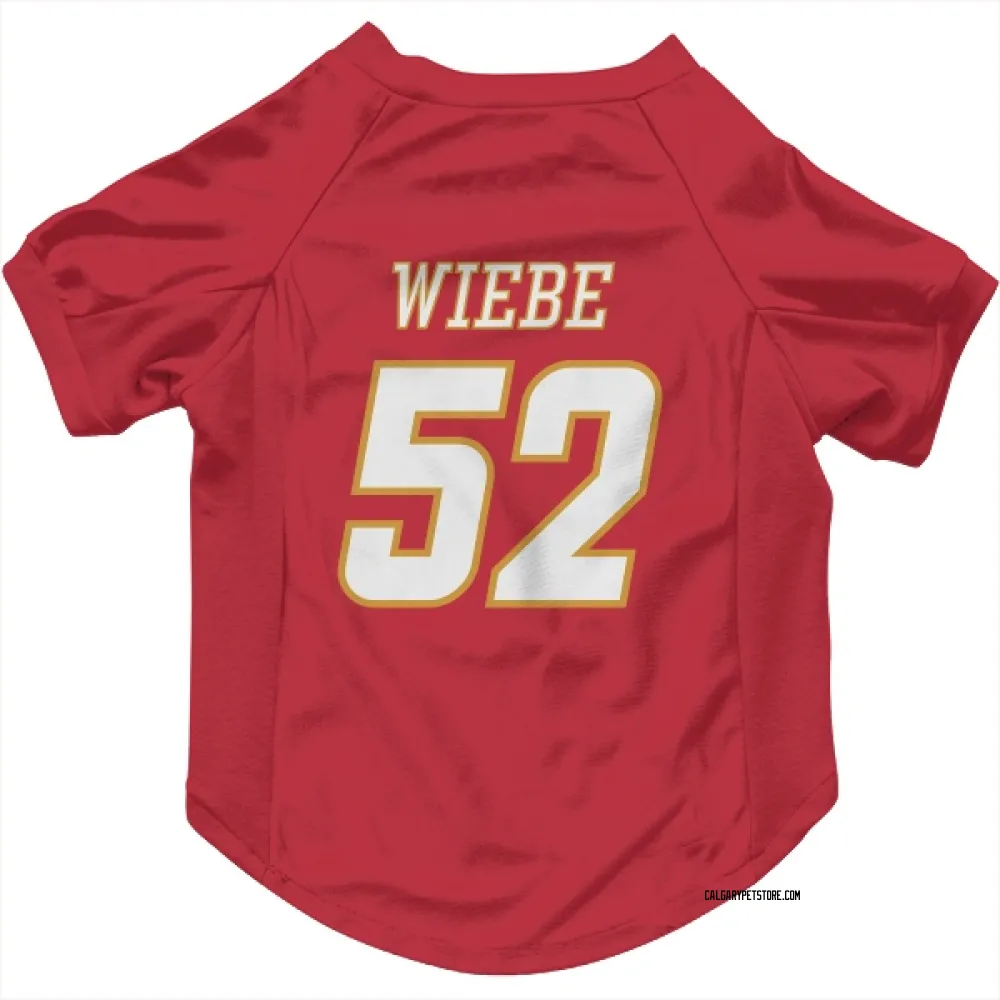 Calgary Flames Abram Wiebe Red White Pet Jersey for Dog & Cat