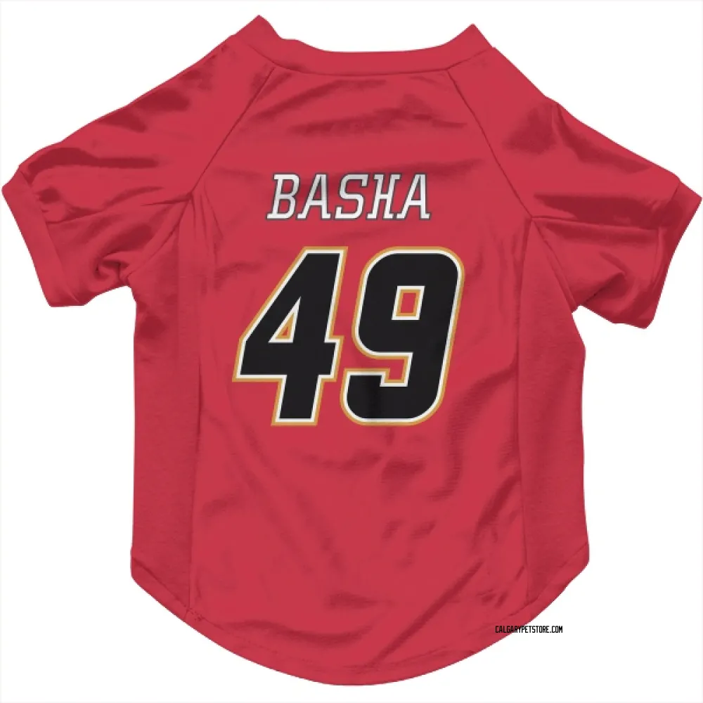 Calgary Flames Andrew Basha Red Black Pet Jersey for Dog & Cat