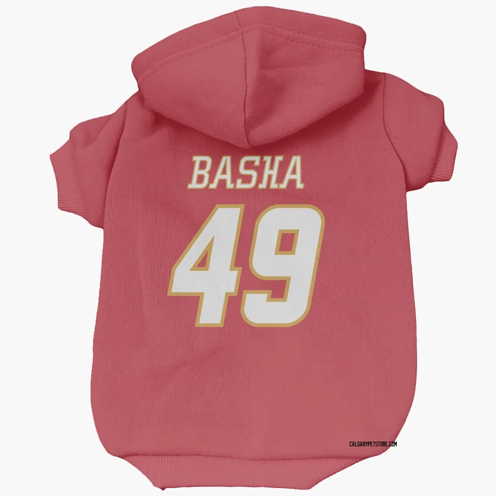 Calgary Flames Andrew Basha Red White Pet Hoodie for Dog & Cat