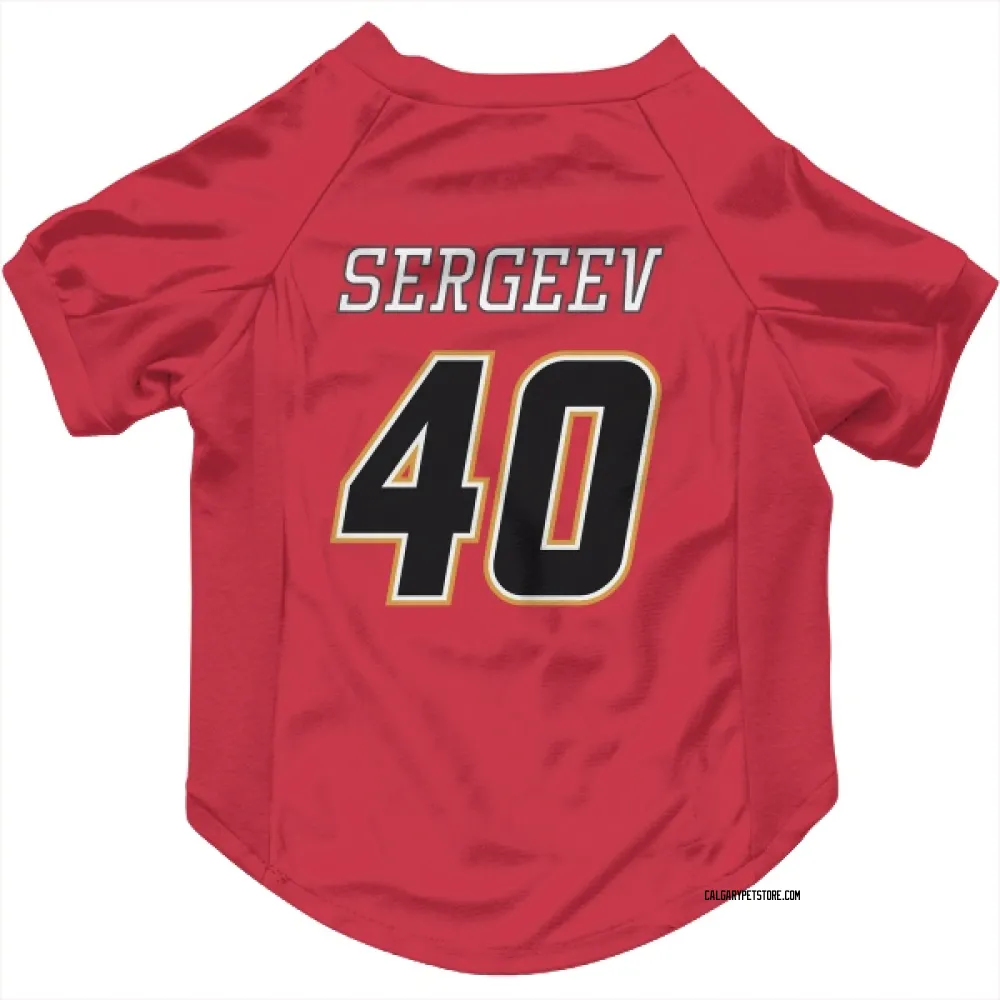 Calgary Flames Arsenii Sergeev Red Black Pet Jersey for Dog & Cat