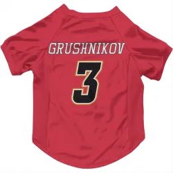 Calgary Flames Artem Grushnikov Red Black Pet Jersey for Dog & Cat