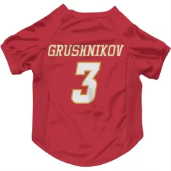 Calgary Flames Artem Grushnikov Red White Pet Jersey for Dog & Cat