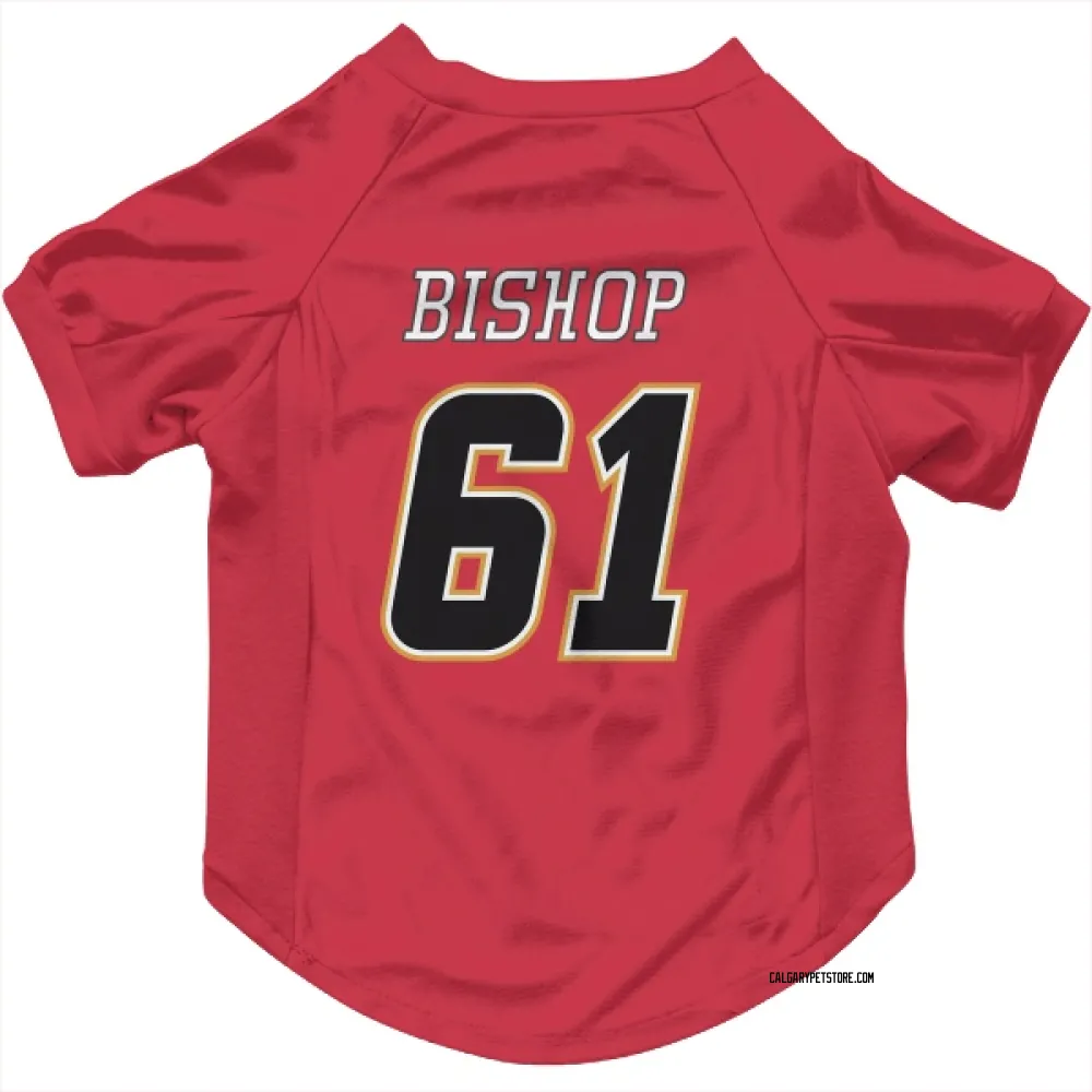 Calgary Flames Clark Bishop Red Black Pet Jersey for Dog & Cat