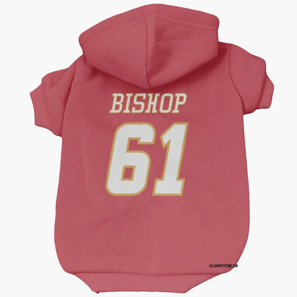 Calgary Flames Clark Bishop Red White Pet Hoodie for Dog & Cat