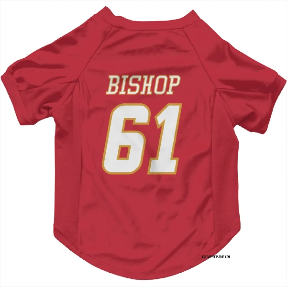 Calgary Flames Clark Bishop Red White Pet Jersey for Dog & Cat