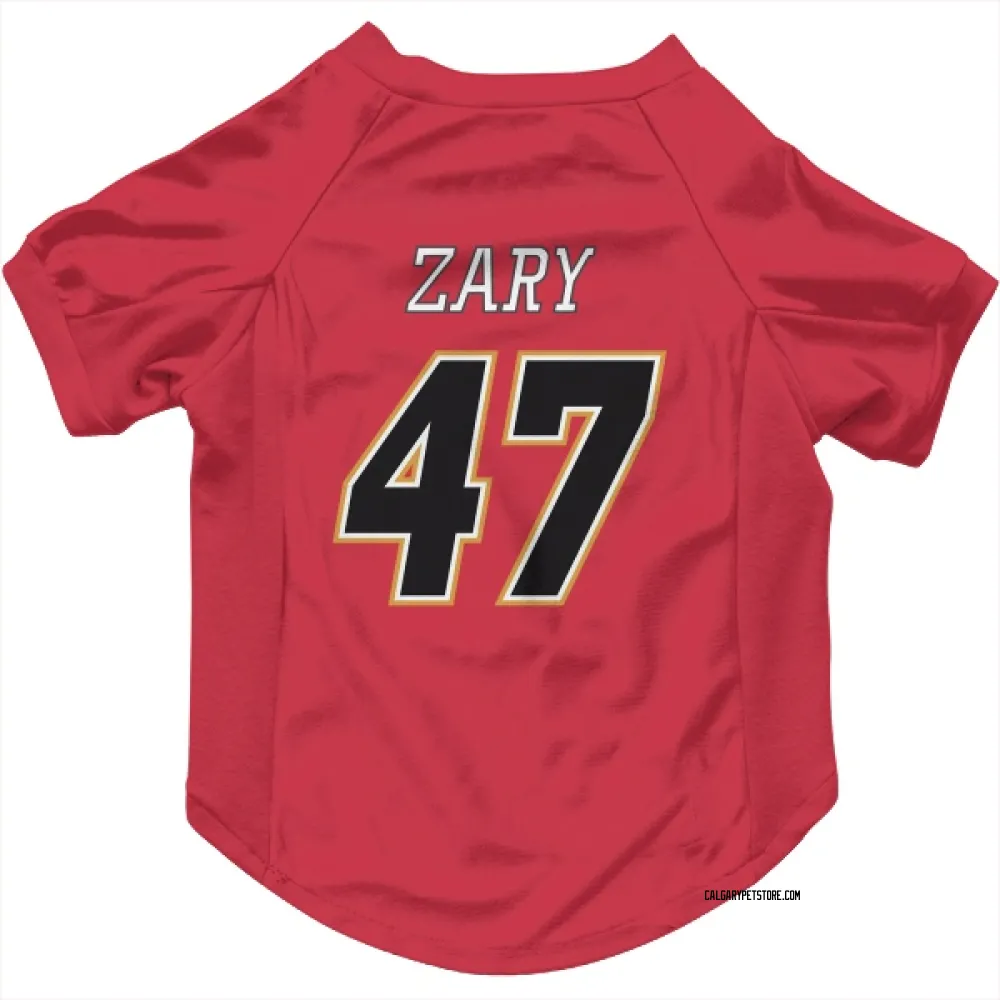 Calgary Flames Connor Zary Red Black Pet Jersey for Dog & Cat