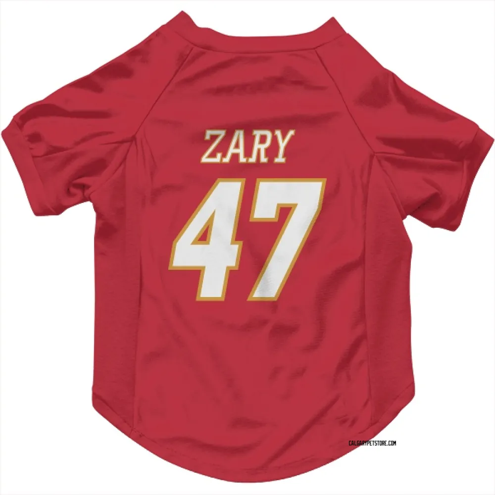 Calgary Flames Connor Zary Red White Pet Jersey for Dog & Cat