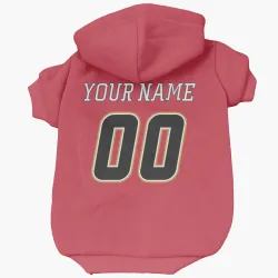 Calgary Flames Custom Red Black Pet Hoodie for Dog & Cat