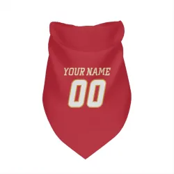 Calgary Flames Custom Red White Pet Bandana for Dog & Cat