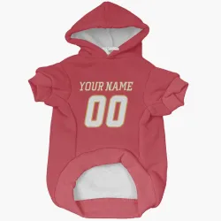 Calgary Flames Custom Red White Pet Hoodie for Dog & Cat