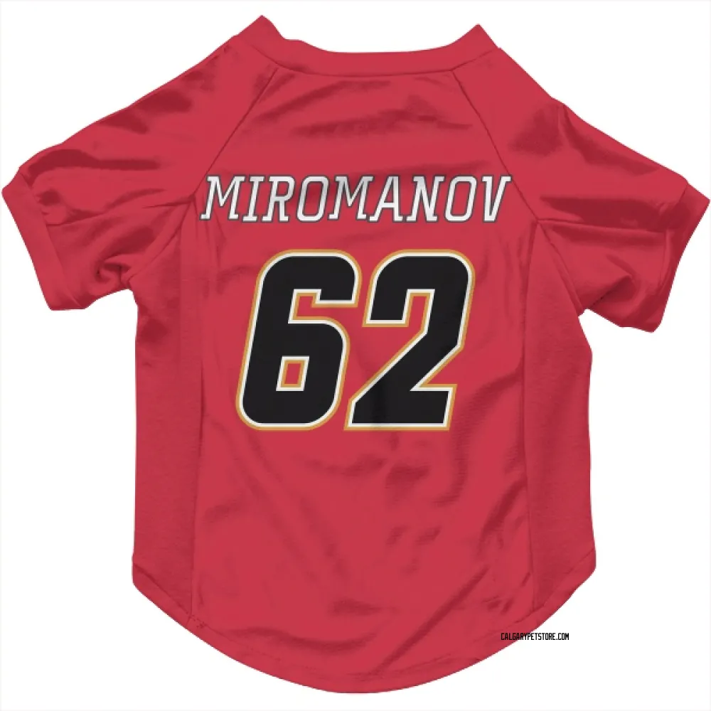 Calgary Flames Daniil Miromanov Red Black Pet Jersey for Dog & Cat