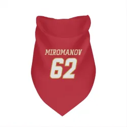 Calgary Flames Daniil Miromanov Red White Pet Bandana for Dog & Cat