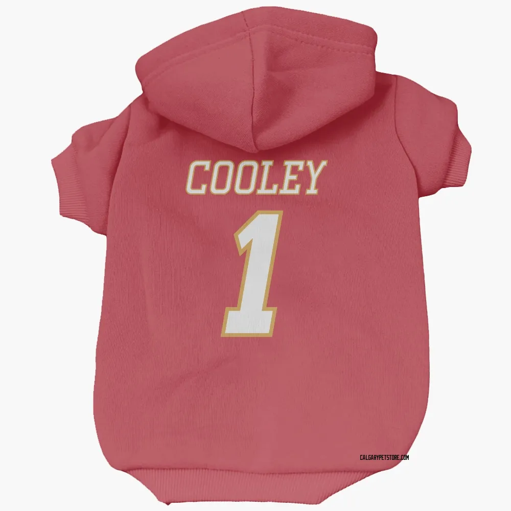 Calgary Flames Devin Cooley Red White Pet Hoodie for Dog & Cat