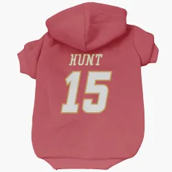 Calgary Flames Dryden Hunt Red White Pet Hoodie for Dog & Cat