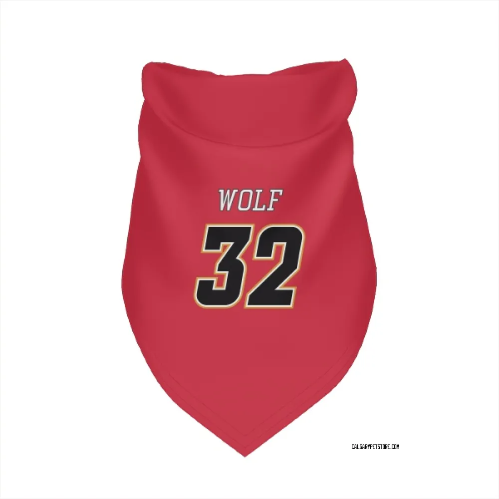 Calgary Flames Dustin Wolf Red Black Pet Bandana for Dog & Cat