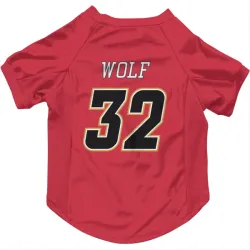 Calgary Flames Dustin Wolf Red Black Pet Jersey for Dog & Cat