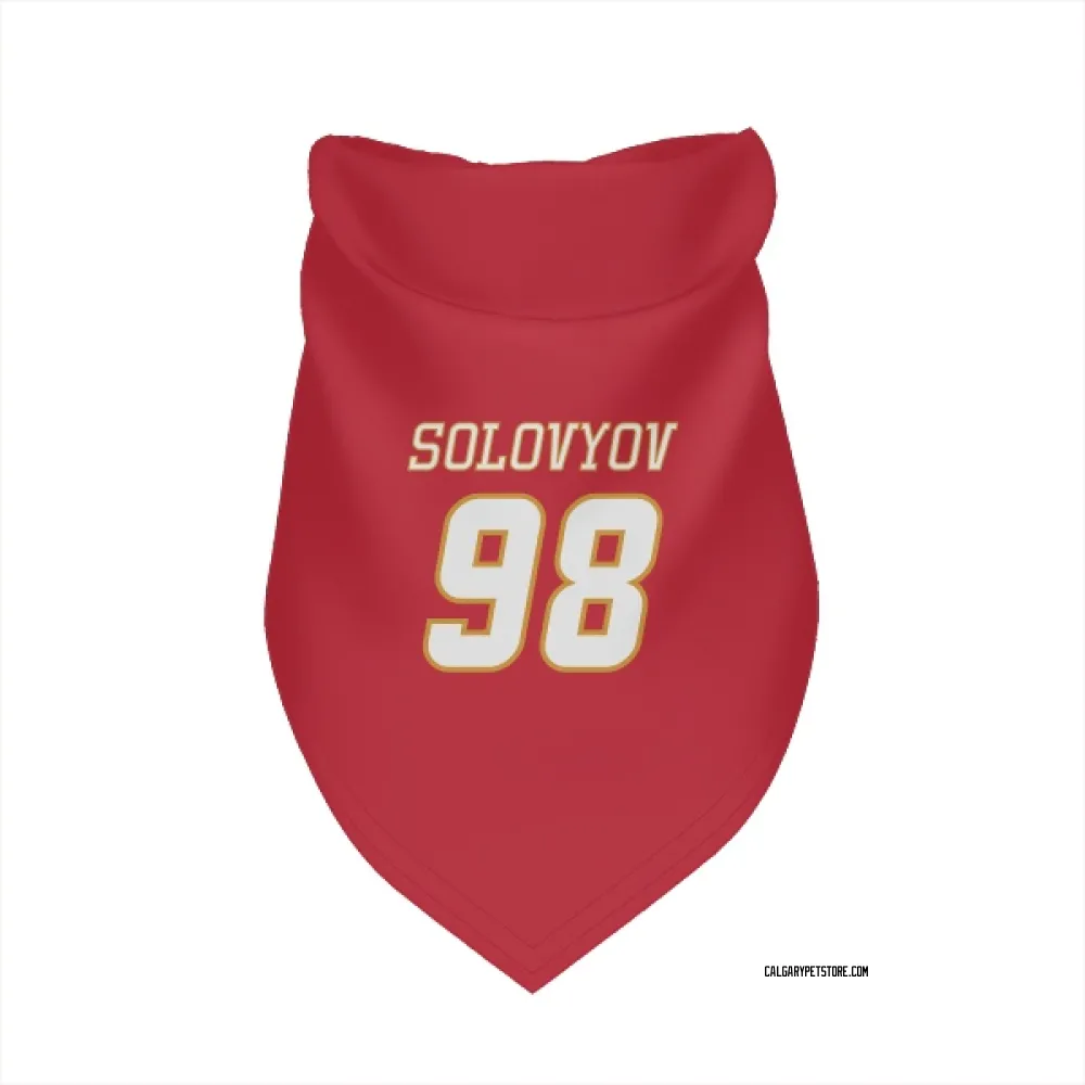 Calgary Flames Ilya Solovyov Red White Pet Bandana for Dog & Cat
