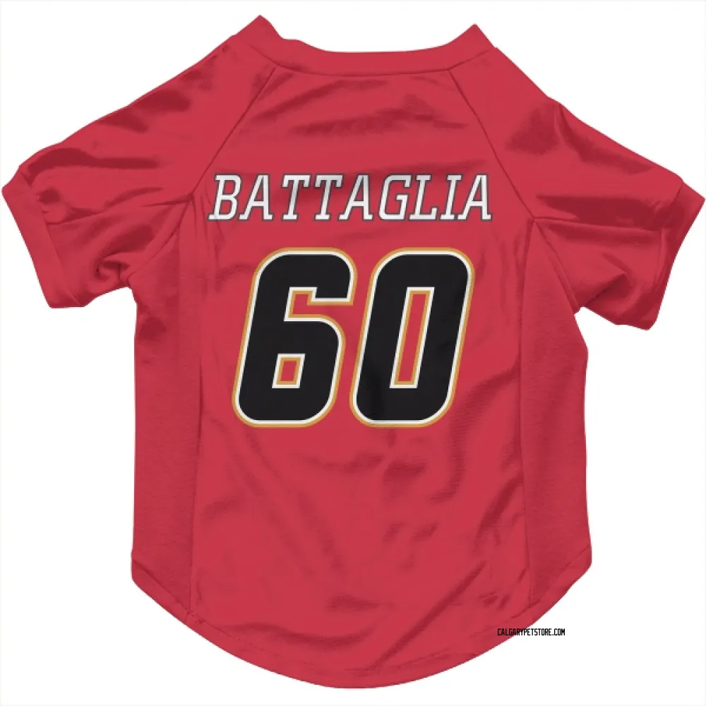 Calgary Flames Jacob Battaglia Red Black Pet Jersey for Dog & Cat