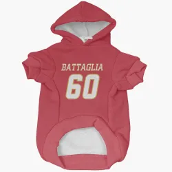 Calgary Flames Jacob Battaglia Red White Pet Hoodie for Dog & Cat