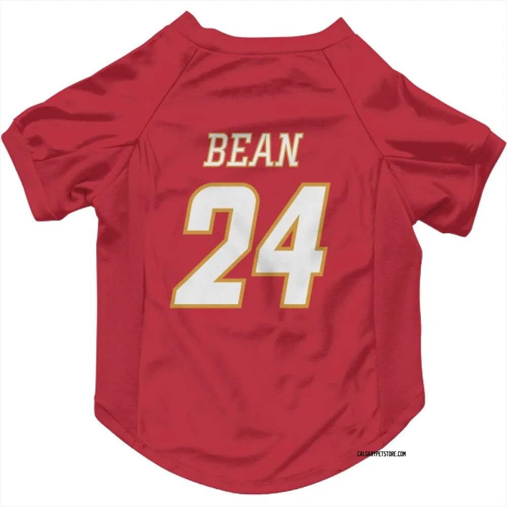 Calgary Flames Jake Bean Red White Pet Jersey for Dog & Cat