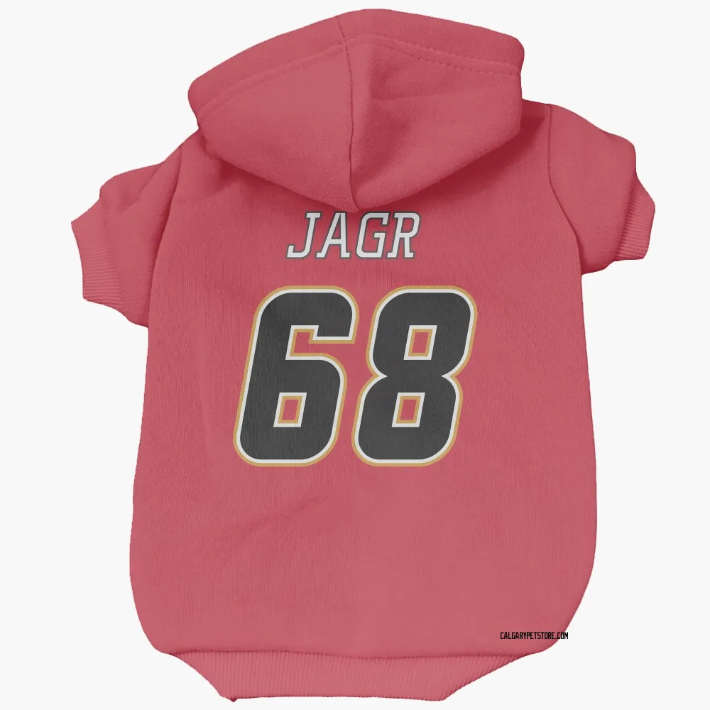 Calgary Flames Jaromir Jagr Red Black Pet Hoodie for Dog & Cat