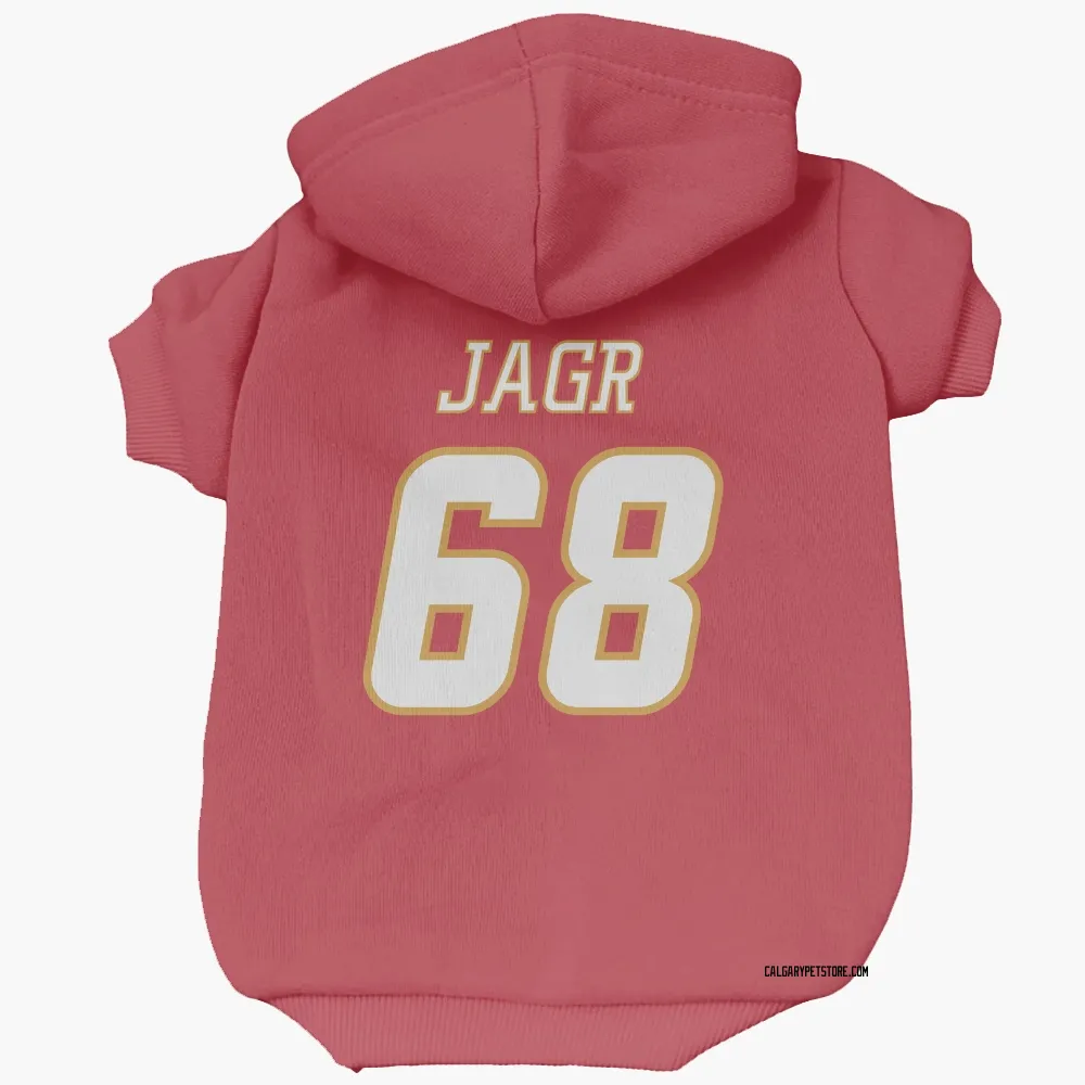 Calgary Flames Jaromir Jagr Red White Pet Hoodie for Dog & Cat