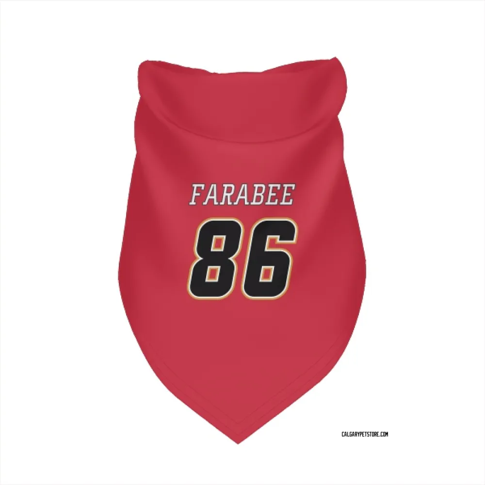 Calgary Flames Joel Farabee Red Black Pet Bandana for Dog & Cat