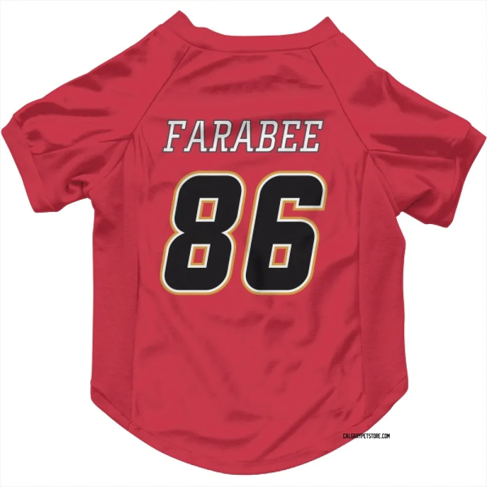 Calgary Flames Joel Farabee Red Black Pet Jersey for Dog & Cat