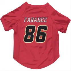 Calgary Flames Joel Farabee Red Black Pet Jersey for Dog & Cat