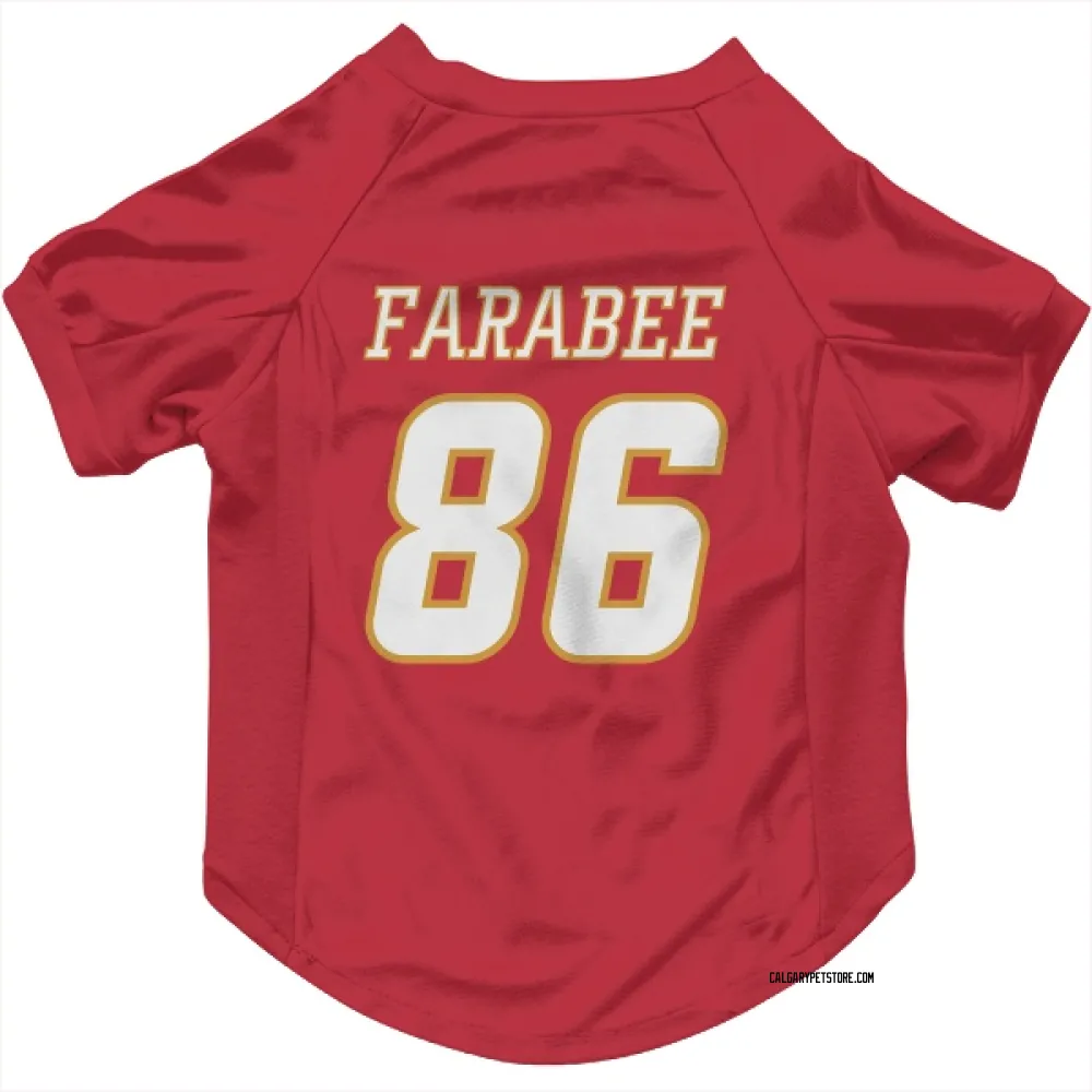Calgary Flames Joel Farabee Red White Pet Jersey for Dog & Cat