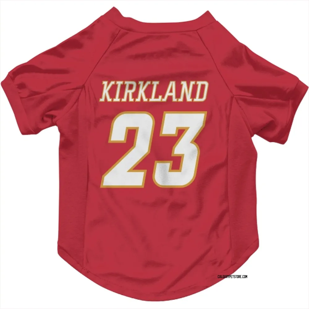 Calgary Flames Justin Kirkland Red White Pet Jersey for Dog & Cat