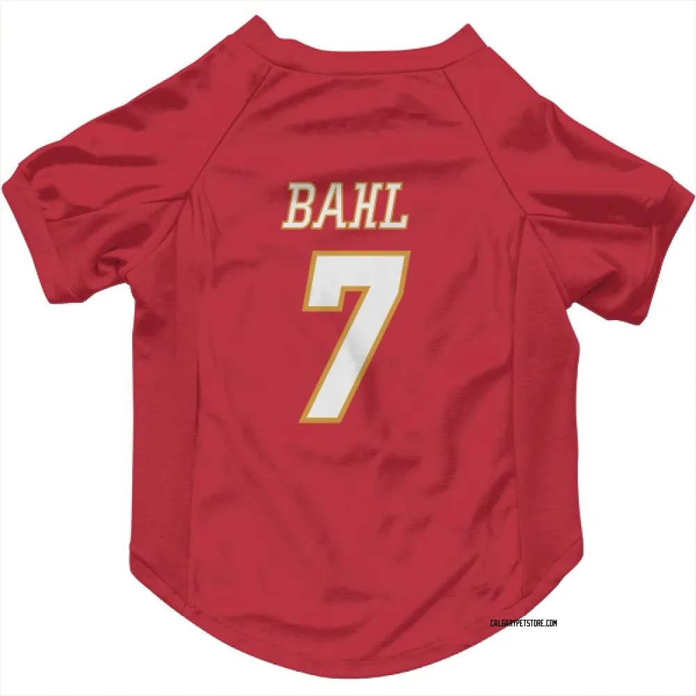 Calgary Flames Kevin Bahl Red White Pet Jersey for Dog & Cat