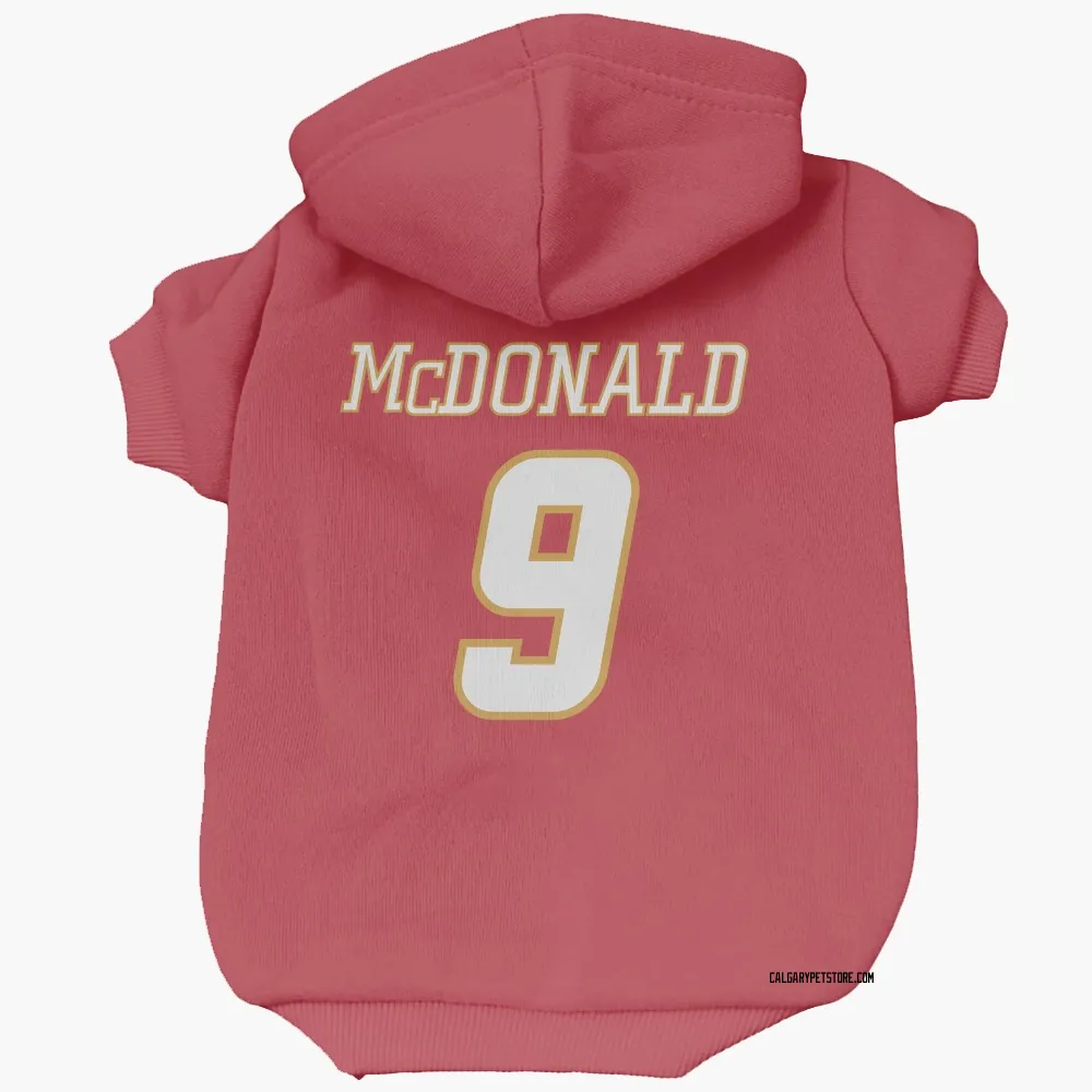 Calgary Flames Lanny McDonald Red White Pet Hoodie for Dog & Cat