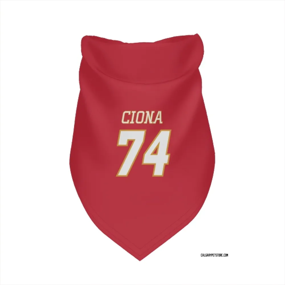 Calgary Flames Lucas Ciona Red White Pet Bandana for Dog & Cat