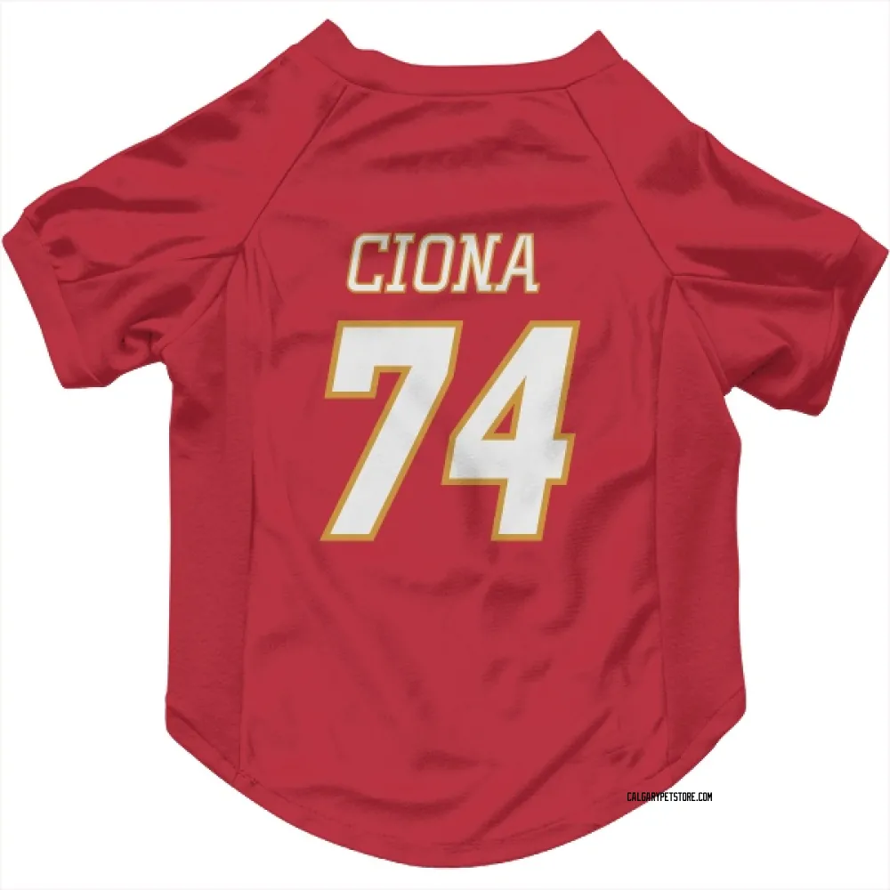 Calgary Flames Lucas Ciona Red White Pet Jersey for Dog & Cat