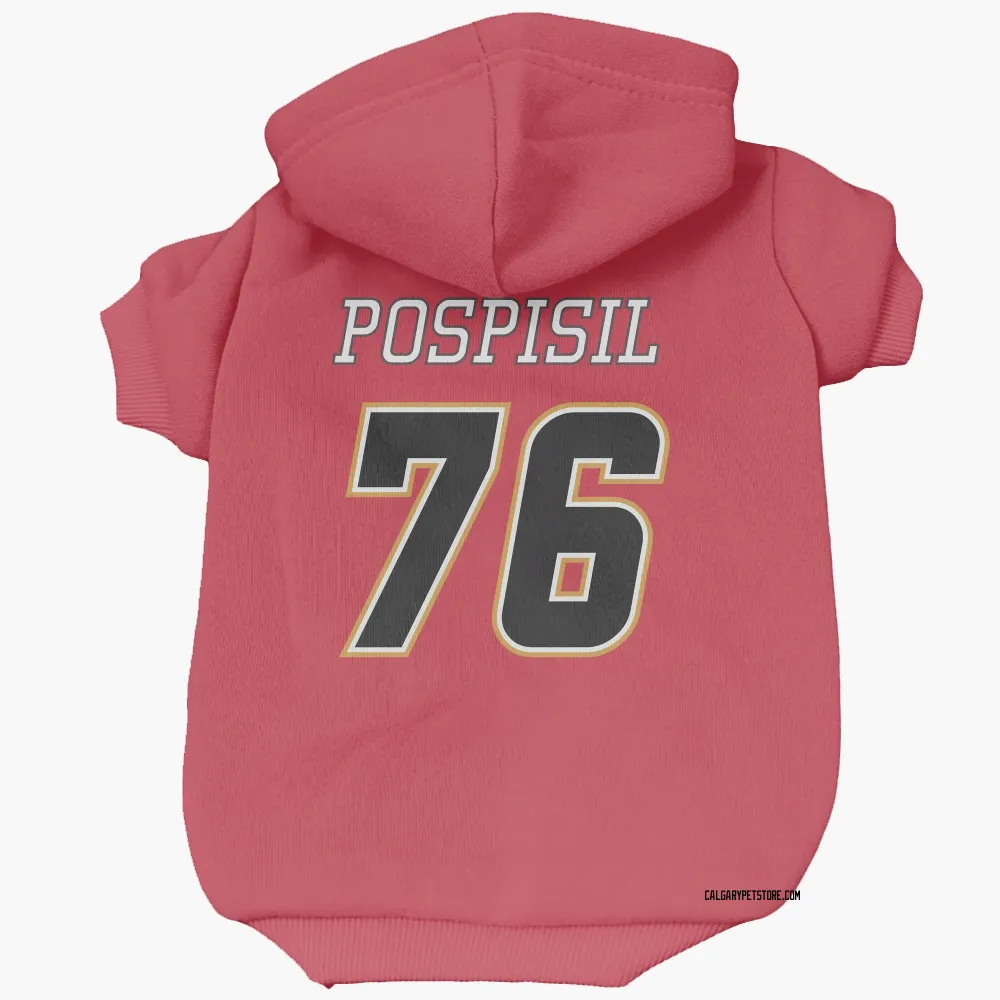 Calgary Flames Martin Pospisil Red Black Pet Hoodie for Dog & Cat