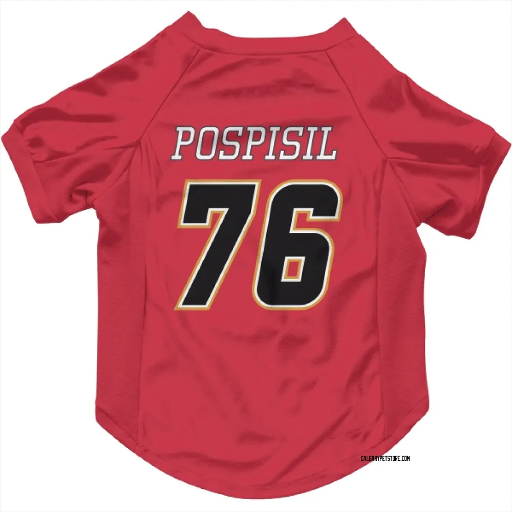 Calgary Flames Martin Pospisil Red Black Pet Jersey for Dog & Cat