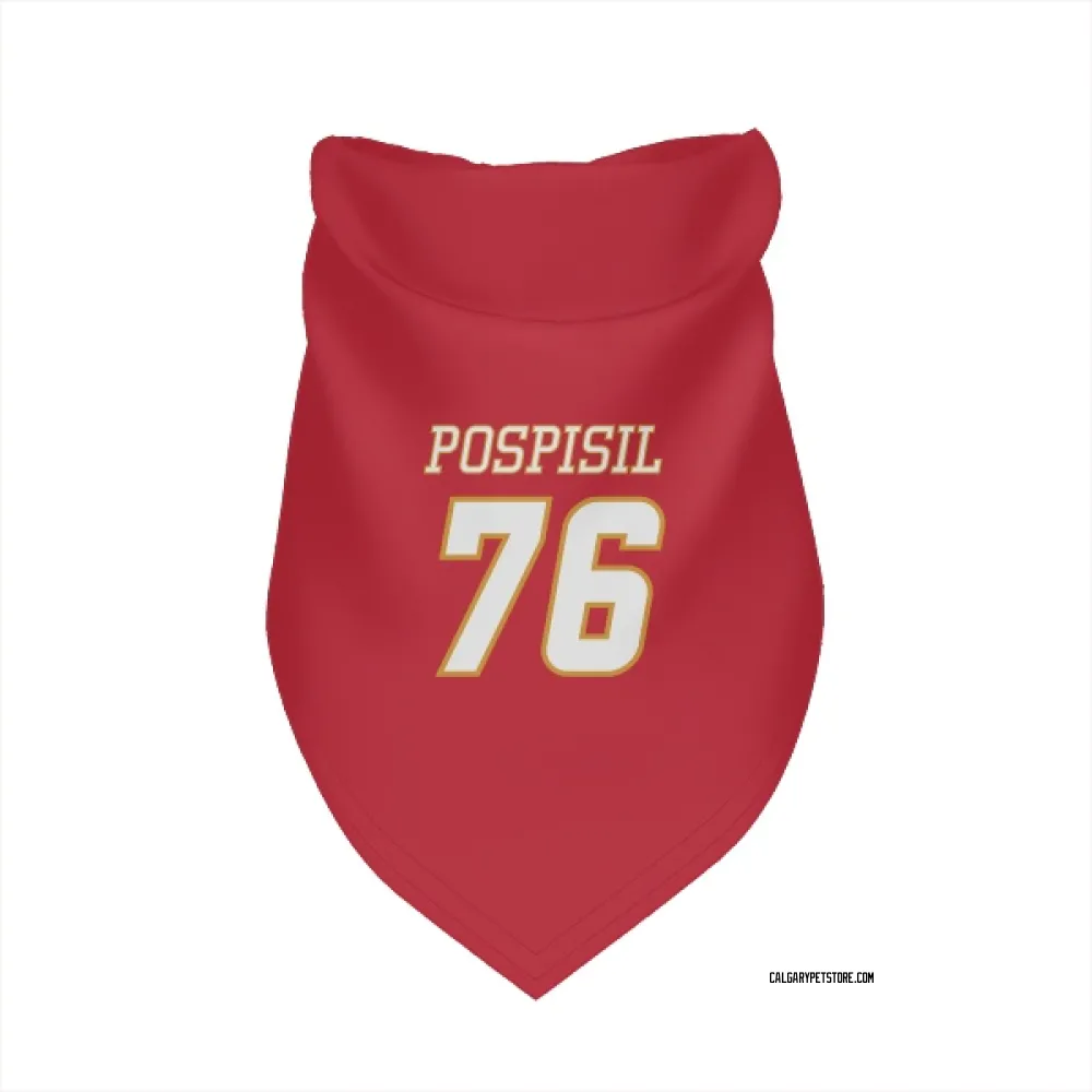 Calgary Flames Martin Pospisil Red White Pet Bandana for Dog & Cat
