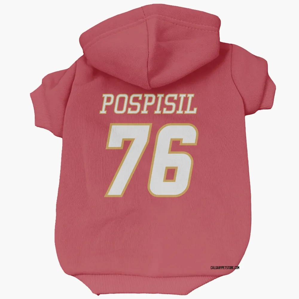 Calgary Flames Martin Pospisil Red White Pet Hoodie for Dog & Cat