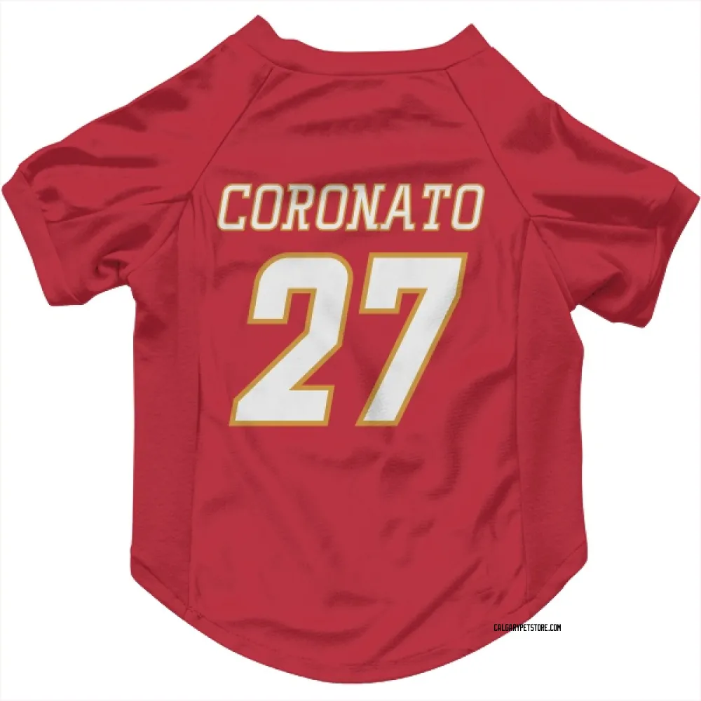 Calgary Flames Matt Coronato Red White Pet Jersey for Dog & Cat
