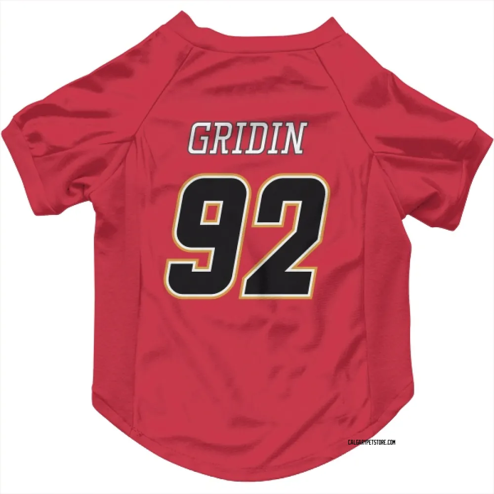 Calgary Flames Matvei Gridin Red Black Pet Jersey for Dog & Cat