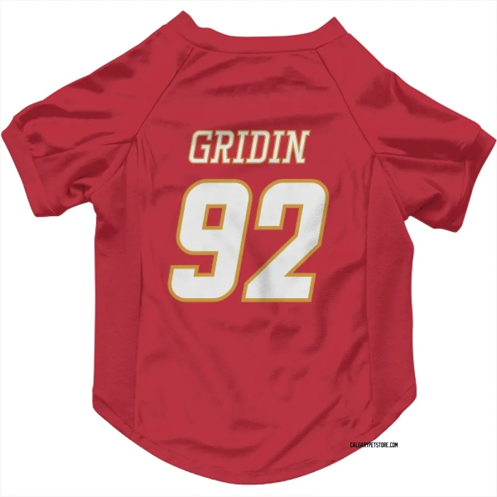 Calgary Flames Matvei Gridin Red White Pet Jersey for Dog & Cat