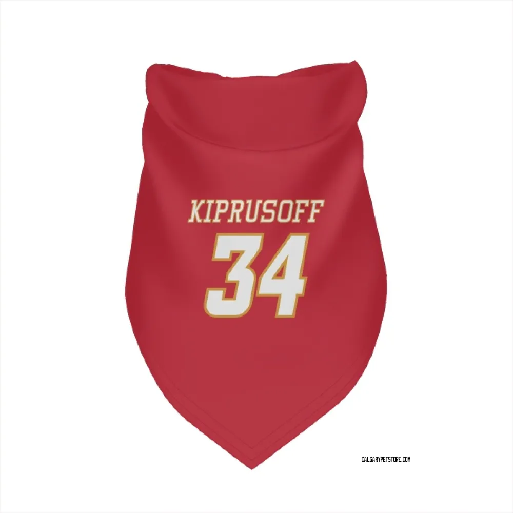 Calgary Flames Miikka Kiprusoff Red White Pet Bandana for Dog & Cat