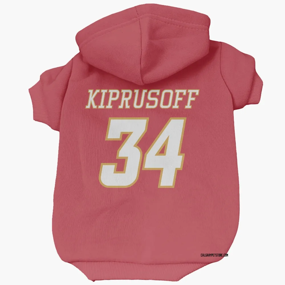 Calgary Flames Miikka Kiprusoff Red White Pet Hoodie for Dog & Cat