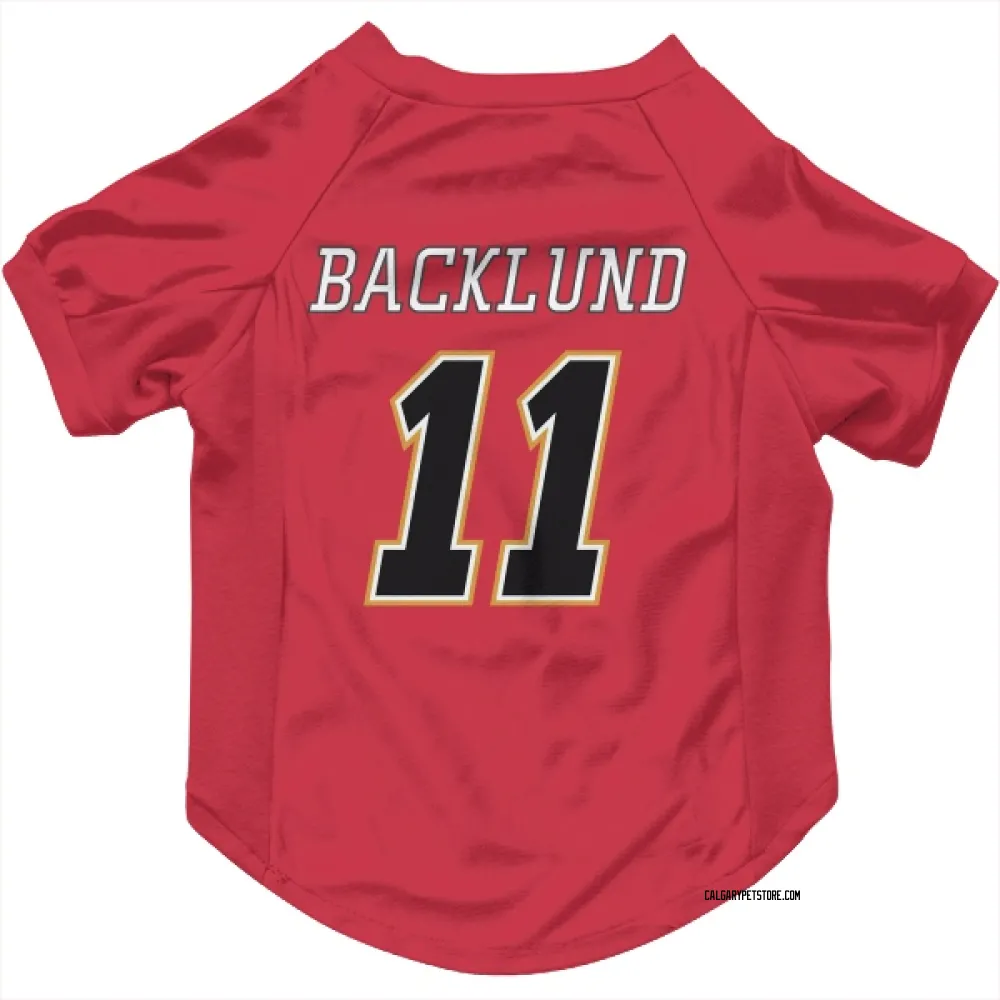 Calgary Flames Mikael Backlund Red Black Pet Jersey for Dog & Cat