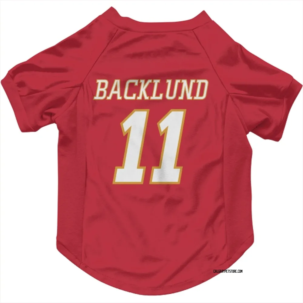 Calgary Flames Mikael Backlund Red White Pet Jersey for Dog & Cat