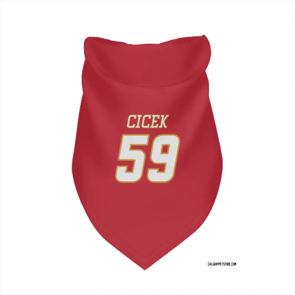 Calgary Flames Nick Cicek Red White Pet Bandana for Dog & Cat